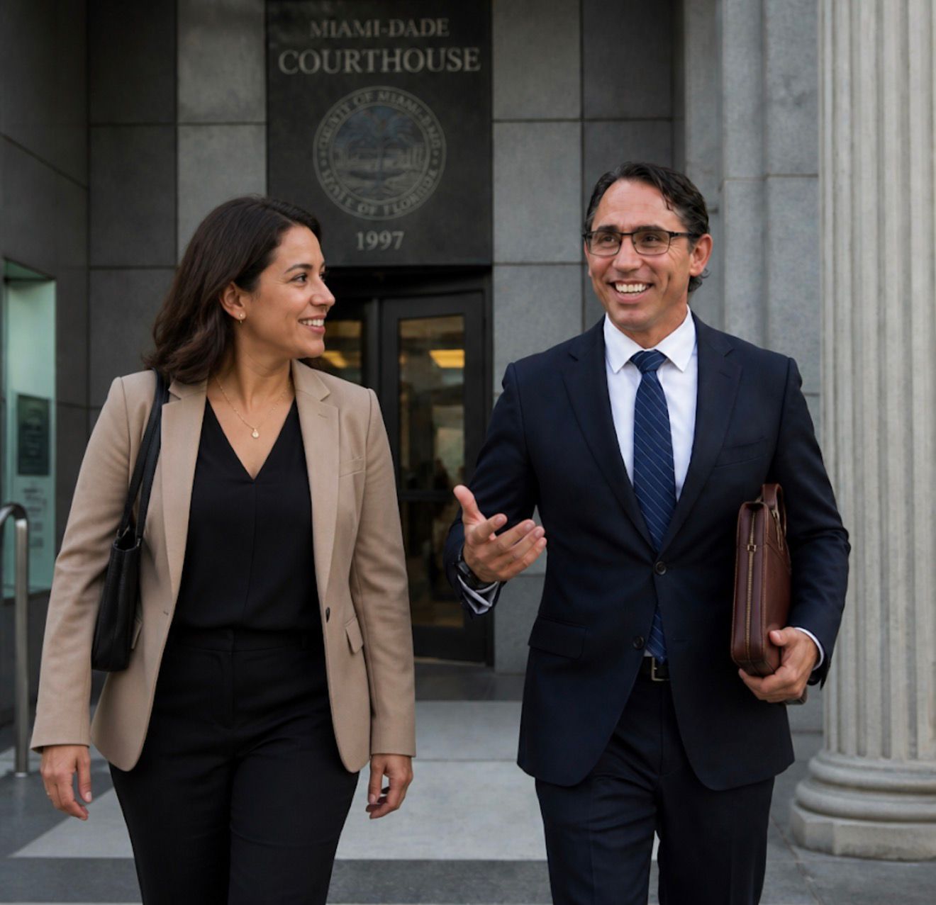 Abogados de Recoba Law Office frente al Miami-Dade Courthouse
